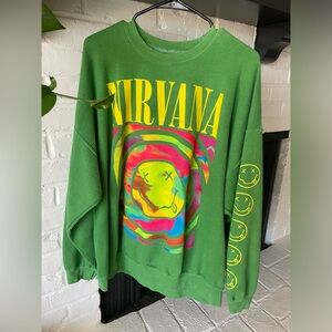 Green Urban Outfitters Nirvana Crewneck